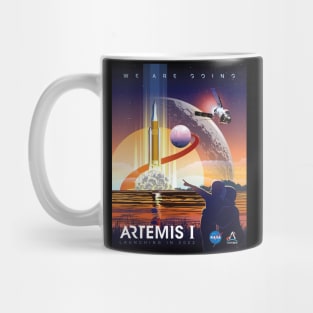 NASA Artemis I Retro Poster Shirt (2-Sided for Dark Shirts) Mug